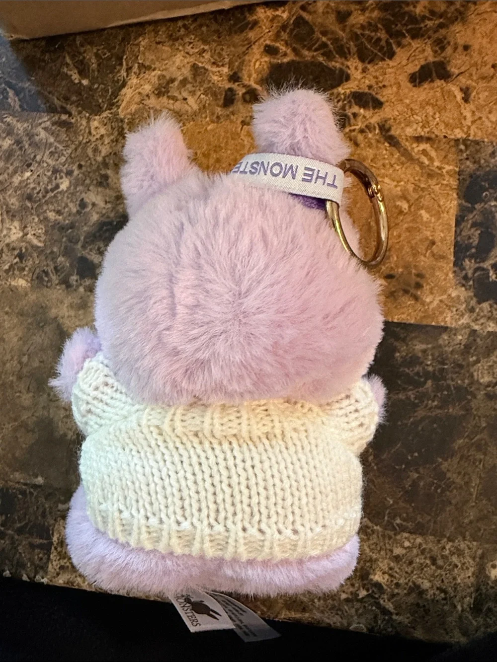 Lavender Bunny Keychain Plush with Knit Sweater - The Monsterss